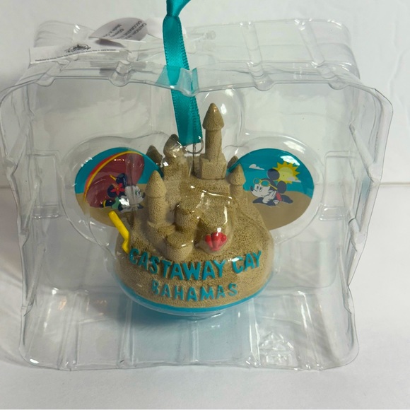 NWT. Disney Castaway Cay 2021 Sand Castle Ears Hat Ornament - Disney Cruise Line - Picture 3 of 11